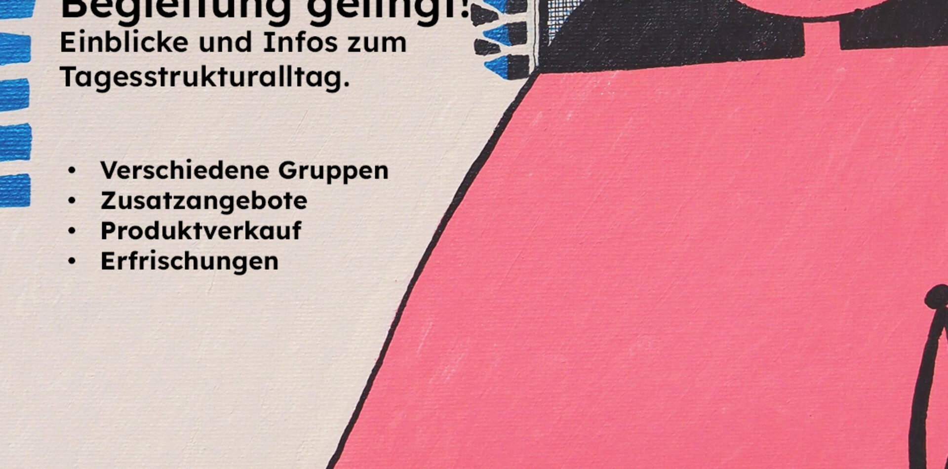 Plakat "Schau vorbei" Plakat zur Veranstaltung „Schau vorbei in der Tagesstruktur“