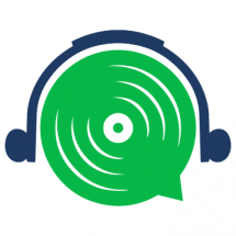 barrierefrei aufgerollt Logo; grüne Scheibe mit schwarzen Kopfhörern